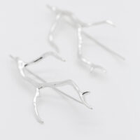 coral branch silver earrings